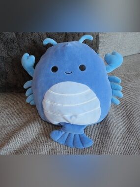 Squishmallows Blue Plush Crab with Light Blue Belly